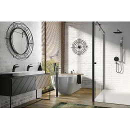 Верхний душ KLUDI A-QA, круглый, плоский, черный, 400 мм