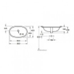 O.NOVO раковина под столешницу  60х35 см, Альпийский белый