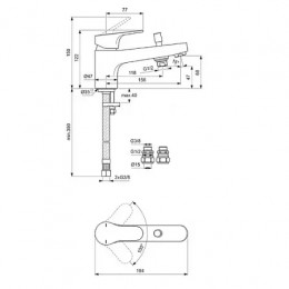 CERABASE Набортный смеситель для ванны/душа