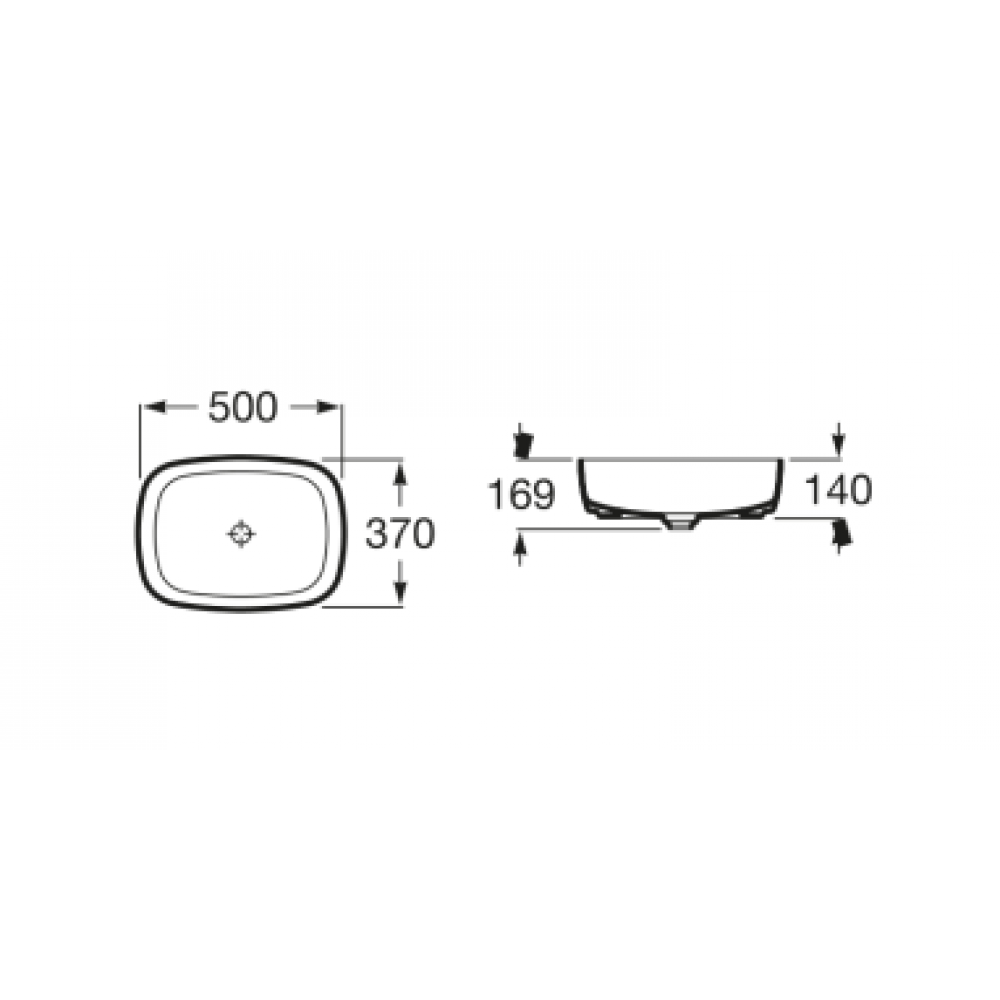 Z_INSPIRA SOFT Раковина накладная 500х370х140 мм, скругленная