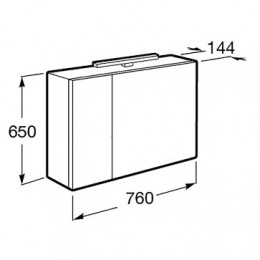 ETNA Шкаф зеркальный  800 мм, дуб верона