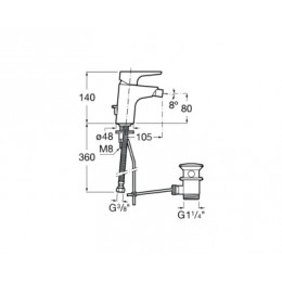 ATLAS смеситель для биде с донным клапаном