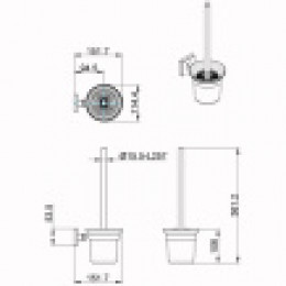 RINA Ерш со стеклянной колбой подвесной, хром