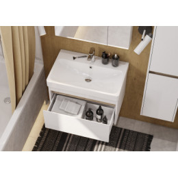 Марти 70 Тумба-умывальник Белый/Дуб Эндгрейн (Умывальник "Адриана-70")