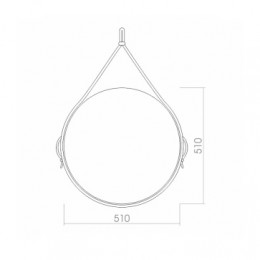 AZARIO зеркало Капитан D510 мм коричн кожа