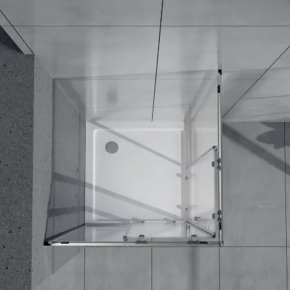 AZ-R36-100-MB-CL Душевое ограждение VIENNA SQP-100х100х195-MB-CL, прозрачное стекло 6 мм, профиль матовый черный