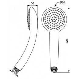 BA205AA Душевая лейка VIDIMA FRESH 80 мм, хром S 1-функциональная