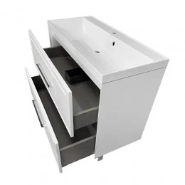 Комплект Тумба Belloni 100/2Н БЕЛЫЙ МАТ напольная под раковину Астория 100