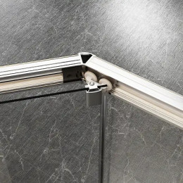 AZ-092K2-100-MB-CL Душевое ограждение OSAKA DIA-TD-100х100х195-MB-CL, прозрачное стекло 5 мм, профиль матовый черный, две двери сдвижные