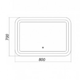 Стиль зеркало  800*700 с сенсором на подложке ОВАЛЬНОЕ
