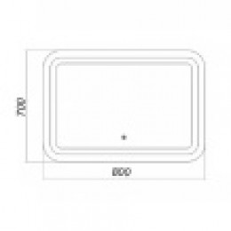 Стиль зеркало  800*700 с сенсором на подложке ОВАЛЬНОЕ