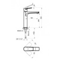 TREYA Смеситель для раковины высокий, черный матовый