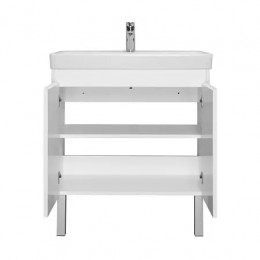 Сканди 80 Тумба Doors Белый глянец/Белый матовый (БЕЗ УМЫВАЛЬНИКА Адриана-80)