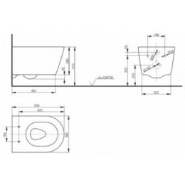 ТОТО RP CW552RY Унитаз подвесной  без крепежей и без сливной арматуры  +Сиденье для унитаза RP в комплекте с креплением  WC seat ТОТО  TC513Q