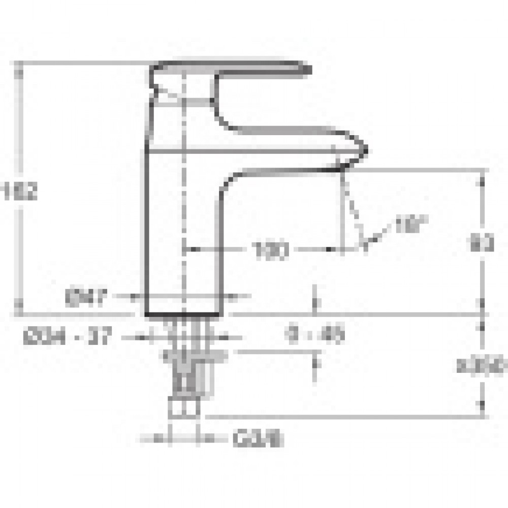E99447-CP KUMIN Смеситель для умывальника comfort size без дк, хром