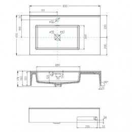 Квадро Про 80 Раковина левая