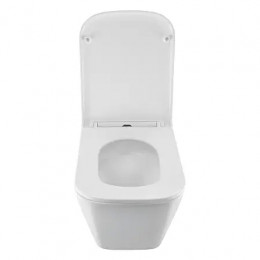 PRO (квадратный) СКРЫТОЕ ТОРНАДО подвесной безободковый унитаз в комплекте с сидением микролифт скрытая система смыва  490*345*355 мм