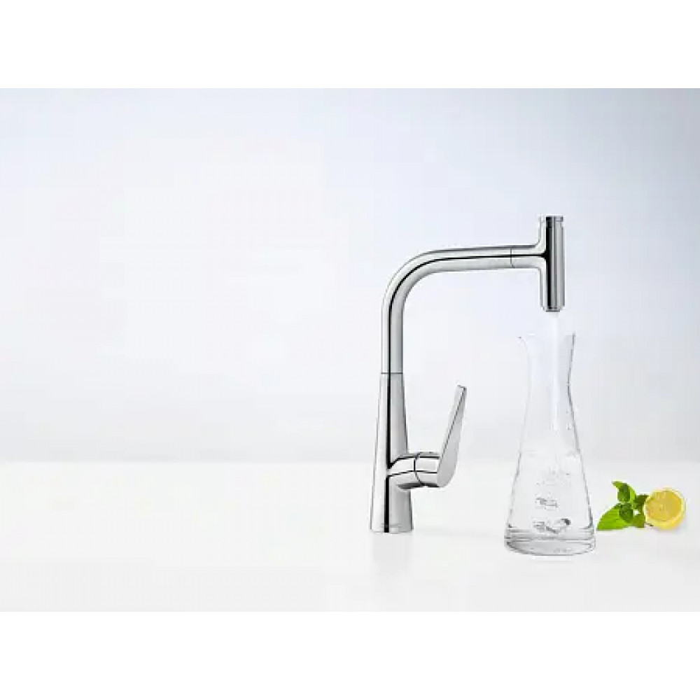 72821800 Talis Select S Смеситель для кухни однорычажный 300, с выдвижным изливом, под сталь