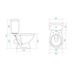 Унитаз-компакт "Паллада" (эконом: 2-реж., полипроп, метал крепеж)