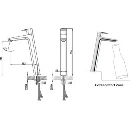 Смеситель для умывальника высокий без донного клапана 333 мм TD 015.00