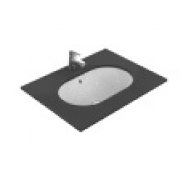 E505001 CONNECT Овальный встраиваемый под столешницу умывальник 62х41 см, без отверстия под смеситель, с отверстием перелива