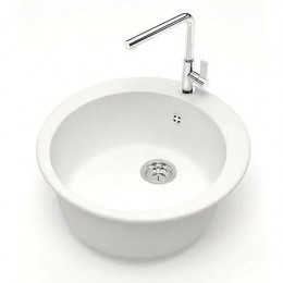 AZARIO кухонная мойка Vital (507x507x200) Белая (сифон + герметик)