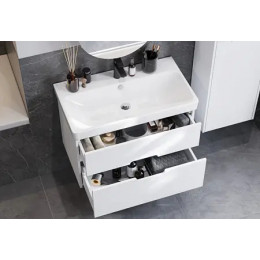 Оливия 80 Тумба Белый матовый (БЕЗ УМЫВАЛЬНИКА "Адриана-80")