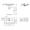 E066901 TEMPO Vanity Умывальник 81.5X45.5 см, с 1-м отверстием под смеситель, с отверстием перелива, только для встраивания в подстолье