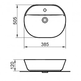AZ-2202-M851 раковина накладная мраморная (505* 385*120)