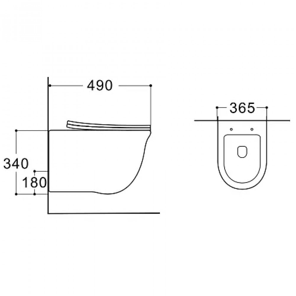 Azario LISTA  AZ-1177T  ТОРНАДО (СКРЫТОЕ КРЕПЛЕНИЕ) подвесной  унитаз в комплекте с сидением микролиan 490*365*340mm