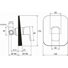 Смеситель настенный без переключателя TD F 062.20 черный
