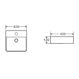 AZ-2177-MW  Раковина накладная Размер:420*420*120 мм ,белый матовый