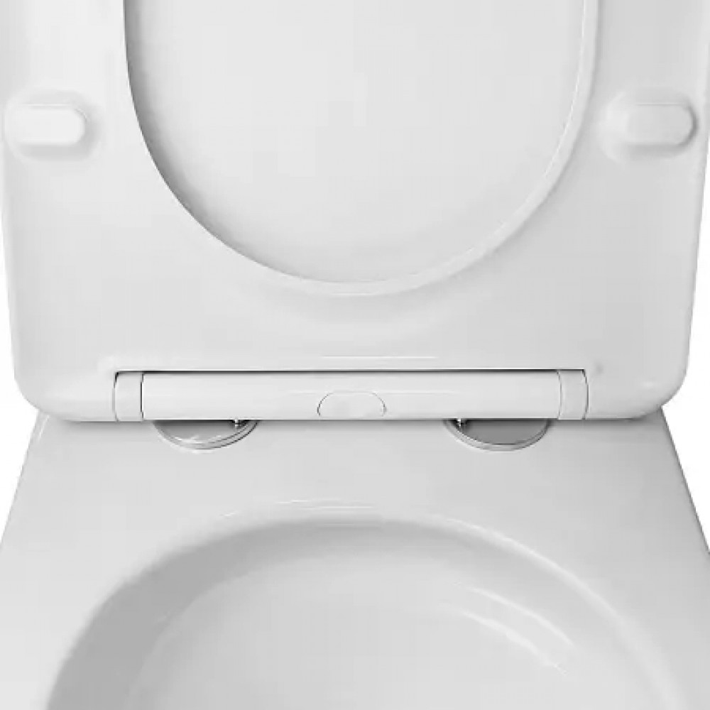 Azario LISTA  AZ-1177T  ТОРНАДО (СКРЫТОЕ КРЕПЛЕНИЕ) подвесной  унитаз в комплекте с сидением микролиan 490*365*340mm