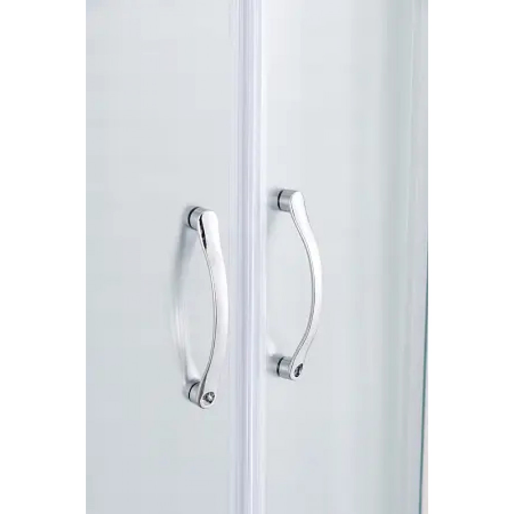 CS-6680-25FW 80*80*215 Душевая кабина в комплекте со средним поддоном 25см. Белый кирпичный узор, стекло 4мм. Профиль "хром"