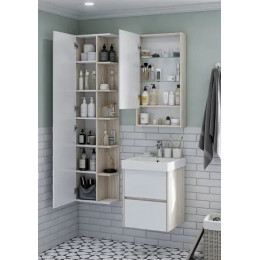 Сканди 45 зеркало-шкаф Белый/Дуб Верона