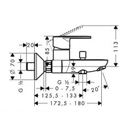 31642000 XX Talis E² Смеситель для ванны, однорычажный, ½’