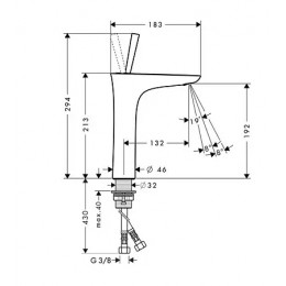 ХХ 15081000 PuraVida Однорычажный смеситель для раковины 200