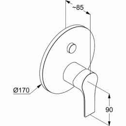 KLUDI ZENTA SL встраиваемый смеситель для ванны и душа; автом. переключатель душ/ванна PUSH&SWITCH