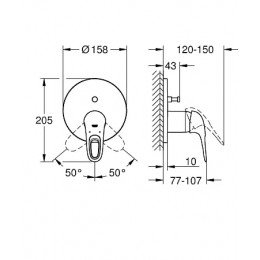 24049LS3 Eurostyle 2015 Solid Внешняя часть смесителя для ванны, белая луна