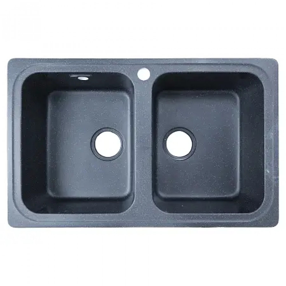 AZARIO кухонная мойка Alba (780x490x190) Чёрная (сифон)