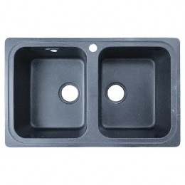 AZARIO кухонная мойка Alba (780x490x190) Чёрная (сифон)