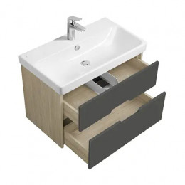 Оливия 80 Тумба Грей/Дуб Ойстер (БЕЗ УМЫВАЛЬНИКА "Адриана-80")