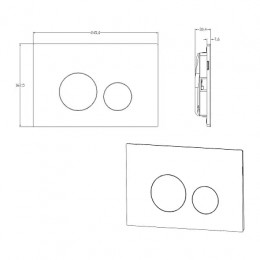 AZARIO NEW-TS Клавиша смыва AZ-SS-002-CH  ХРОМ (КРУГЛАЯ) нержавеющая сталь 245x162,5x30,4мм (инст. AZ-G12 и AZ-TS006T)