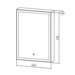 AZARIO зеркало-шкаф Киото 50 (535*750) сенсорн выкл