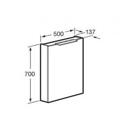 OLETA Шкаф зеркальный 500мм правый, капучино матовый