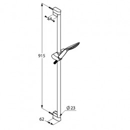 KLUDI FIZZ Душевой гарнитур 1S, 900 мм, хром, арт. 6764005-00