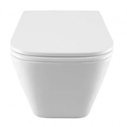 PRO (квадратный) СКРЫТОЕ ТОРНАДО подвесной безободковый унитаз в комплекте с сидением микролифт скрытая система смыва  490*345*355 мм