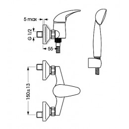 BA003AA ORION Настенный смеситель для душа