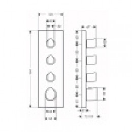 10751800 AXOR ShowerSolutions Модуль термостата, 360/120, для 3 потребителей, скрытого монтажа, под