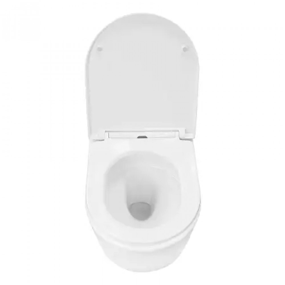 Velo Унитаз подвесной с функцией торнадо, с сиденьем микролифт, дюропласт. 490*360*360mm (1 место)